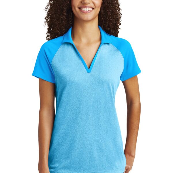 Ladies PosiCharge ® RacerMesh ® Raglan Heather Block Polo - AF Thumbnail
